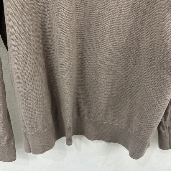 H&M Regular Fit Coupe Standard Brown Long Sleeve Polo Shirt Mens M Preppy - Picture 5 of 10